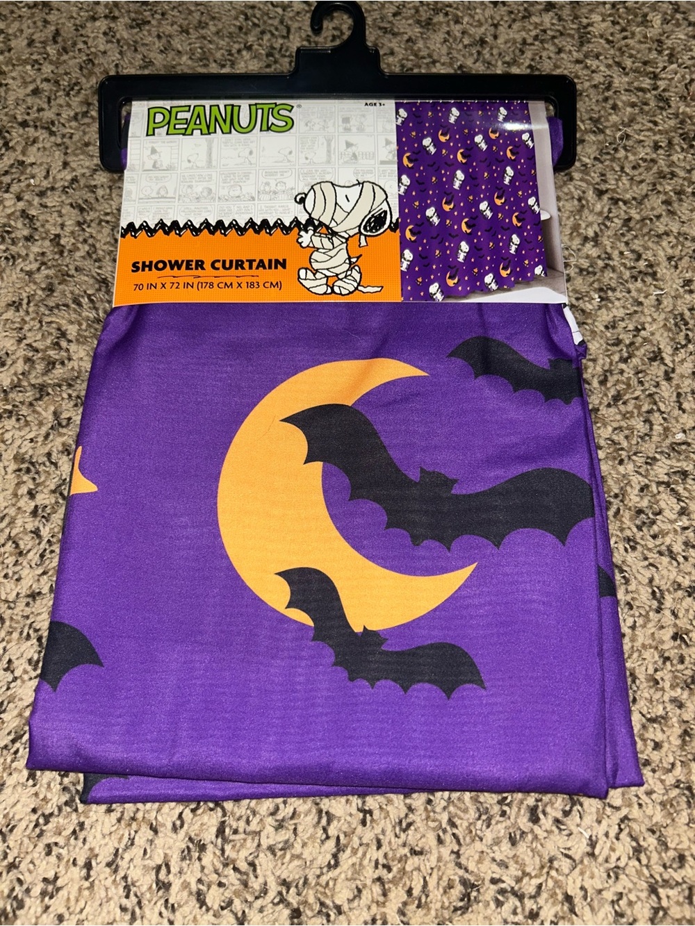 Peanuts Snoopy Halloween Shower Curtain